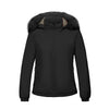 Maxbyc Womens Winter Waterproof Warm Short Puffer Jacket Parka With Removable Fur Hood Black XL