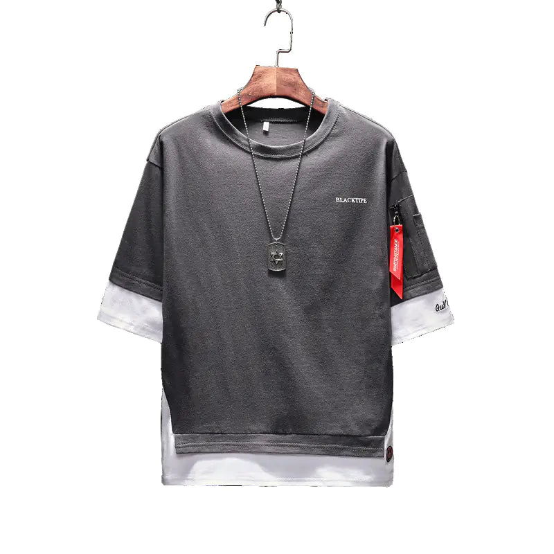 Men's Fashion Summer Color Block Short Sleeve T-Shirt