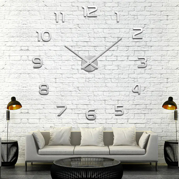 Creative Large DIY Acrylic Mirror Wall Clock (Nordic Style)