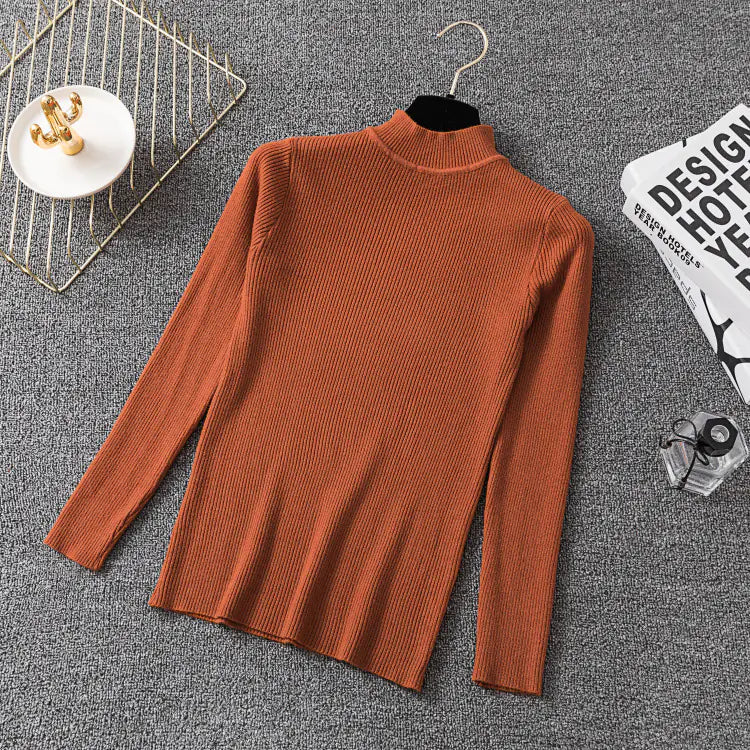 Women's Turtleneck Sweater - Long Sleeve Knit Top
