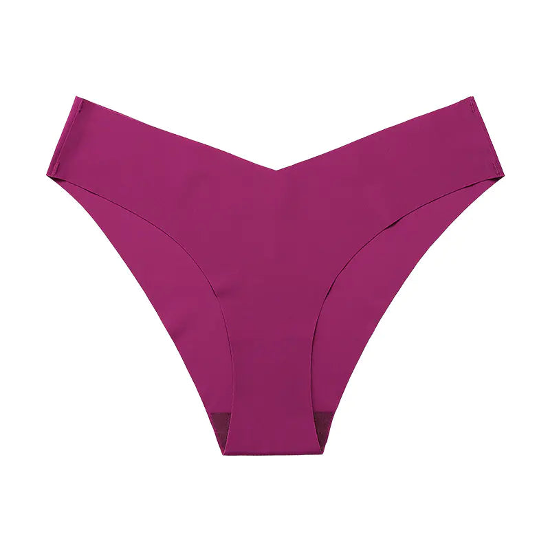 Plus Size Seamless Ice Silk Women's V-Waist Briefs