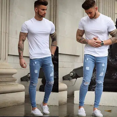 Slim Fit Distressed Denim Jeans for Women