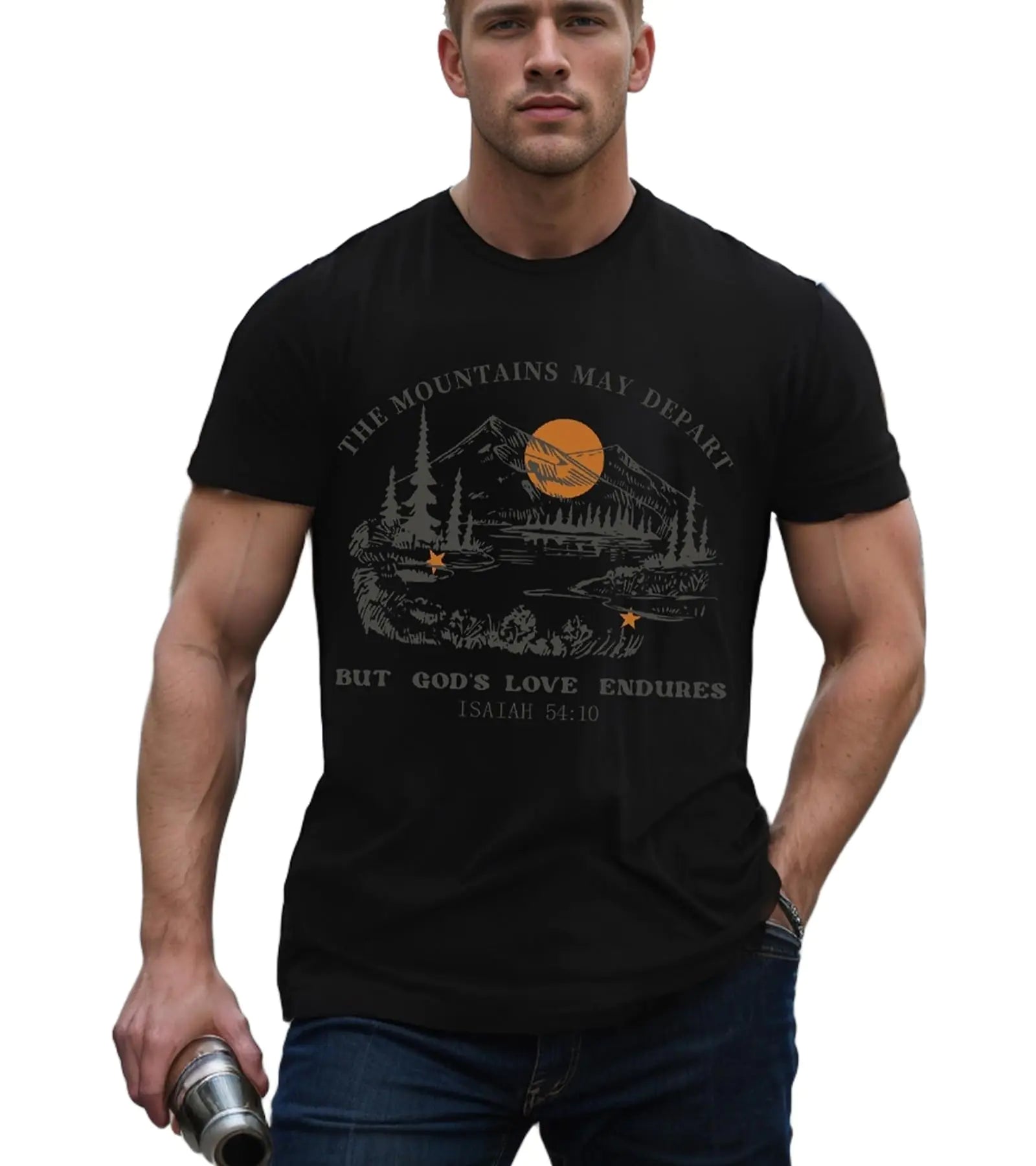 cobaba Christian Jesus Graphic Tees T Shirts for Men