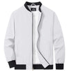 MAGCOMSEN Bomber Jacket Men Lightweight Jacket Full Zip Light Windbreaker Casual Stylish Golf Jackets White S