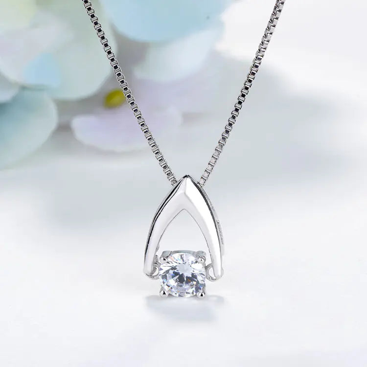 S925 Silver Minimalist Clover Star Pendant Necklace