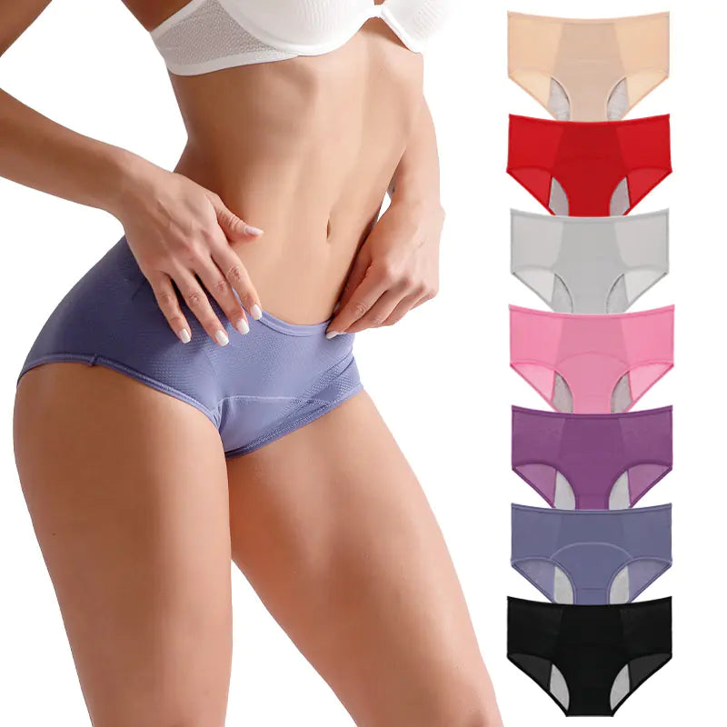 Plus Size Breathable High-Waist Period Panties for Women