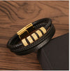 Men's Leather Bracelet with Stainless Steel Clasp (One Piece)