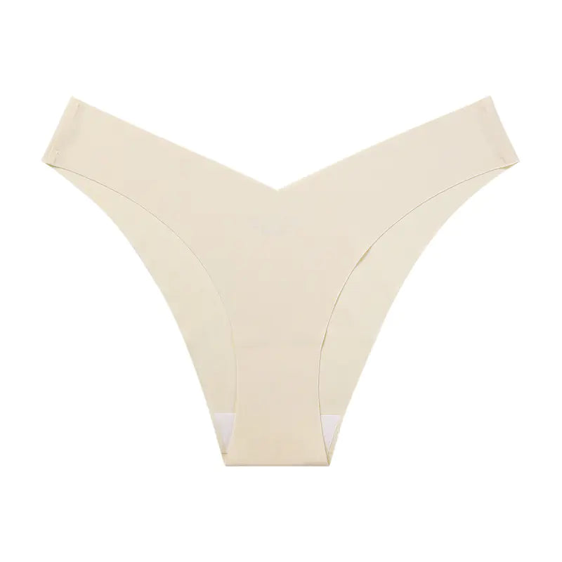 Plus Size Seamless Ice Silk Women's V-Waist Briefs