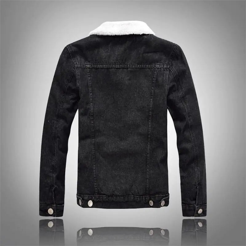 Men's Korean Style Black Slim Fit Denim Jacket