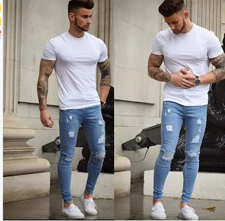 Slim Fit Distressed Denim Jeans for Women