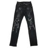 Men's Distressed Slim-Fit Washable Denim Jeans