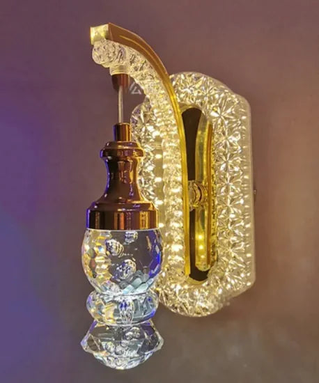 Oval Acrylic Crystal Hanging Wall Lamp