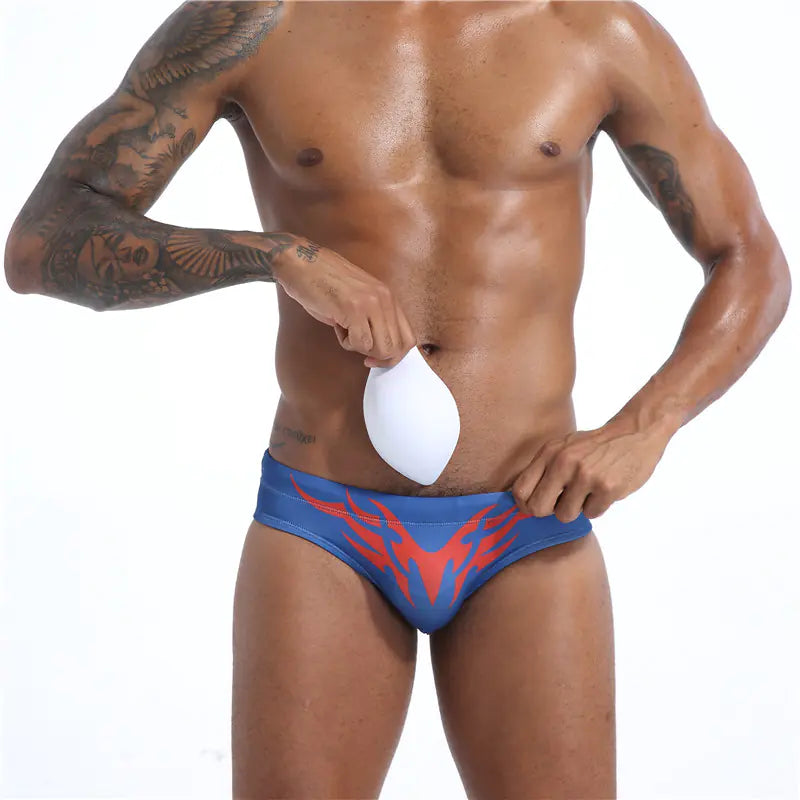 Men's Triangle Printed Swim Trunks