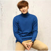 Men's High Neck Slim Fit Solid Color Knit Sweater