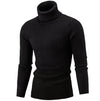 Men's Knit Sweater, High Neck, Solid Color Cable Top