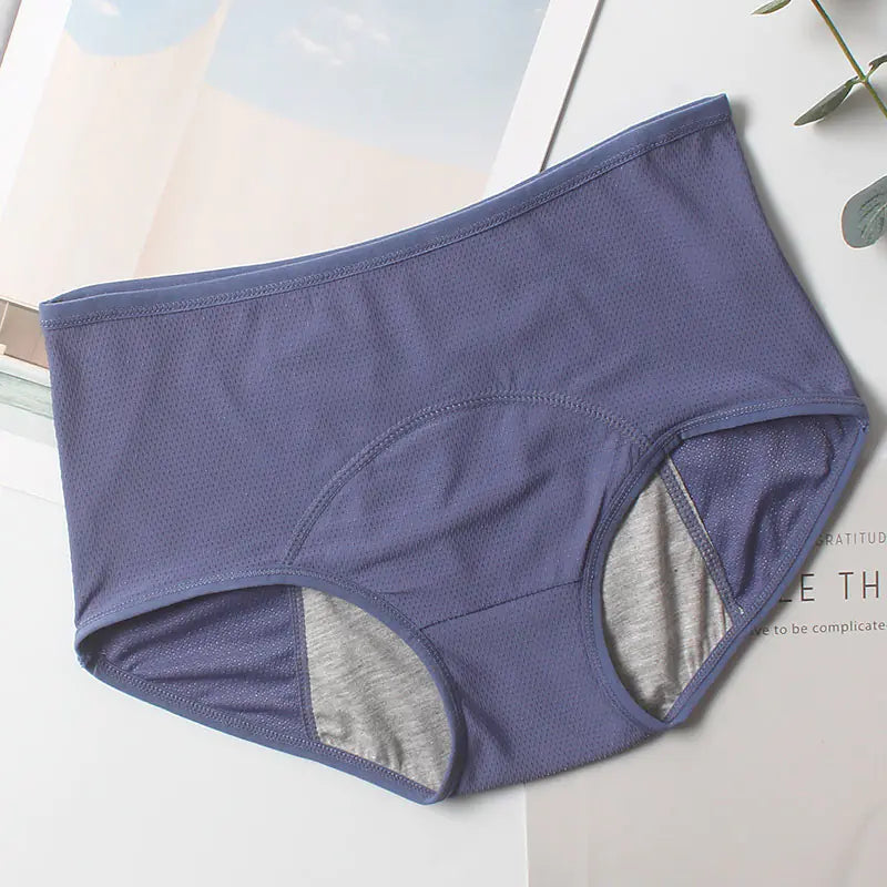 Plus Size Breathable High-Waist Period Panties for Women