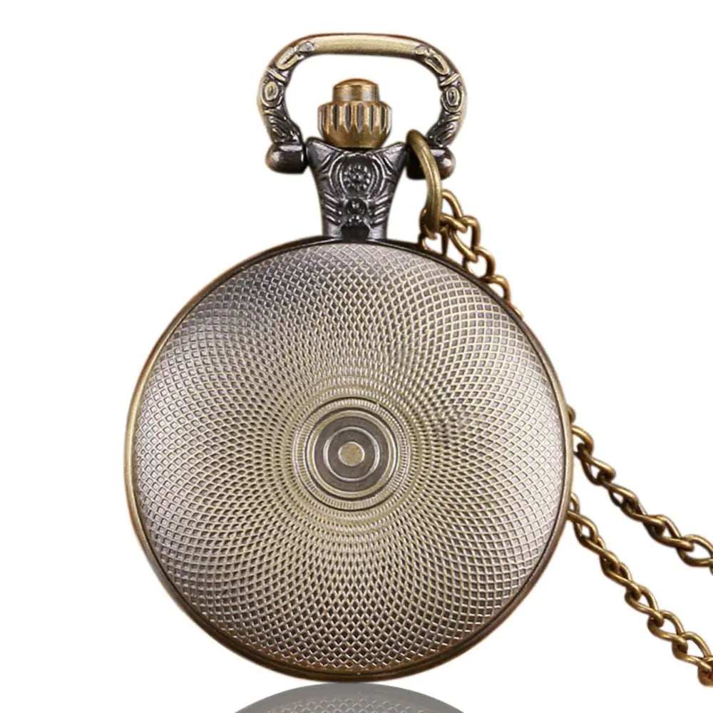 Vintage Bronze Quartz Pocket Watch with Roman Numerals