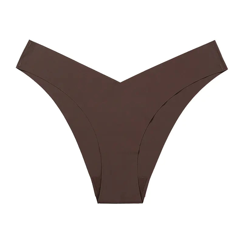 Plus Size Seamless Ice Silk Women's V-Waist Briefs