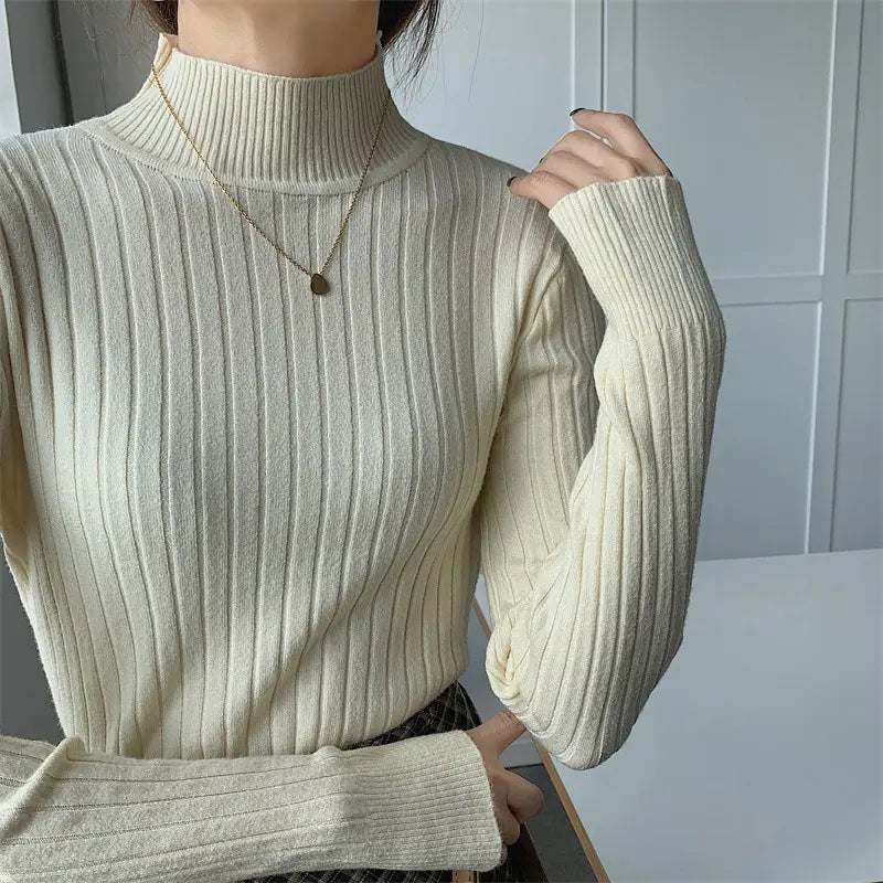 Women's Slim-Fit Half Turtleneck Long-Sleeve Knit Top