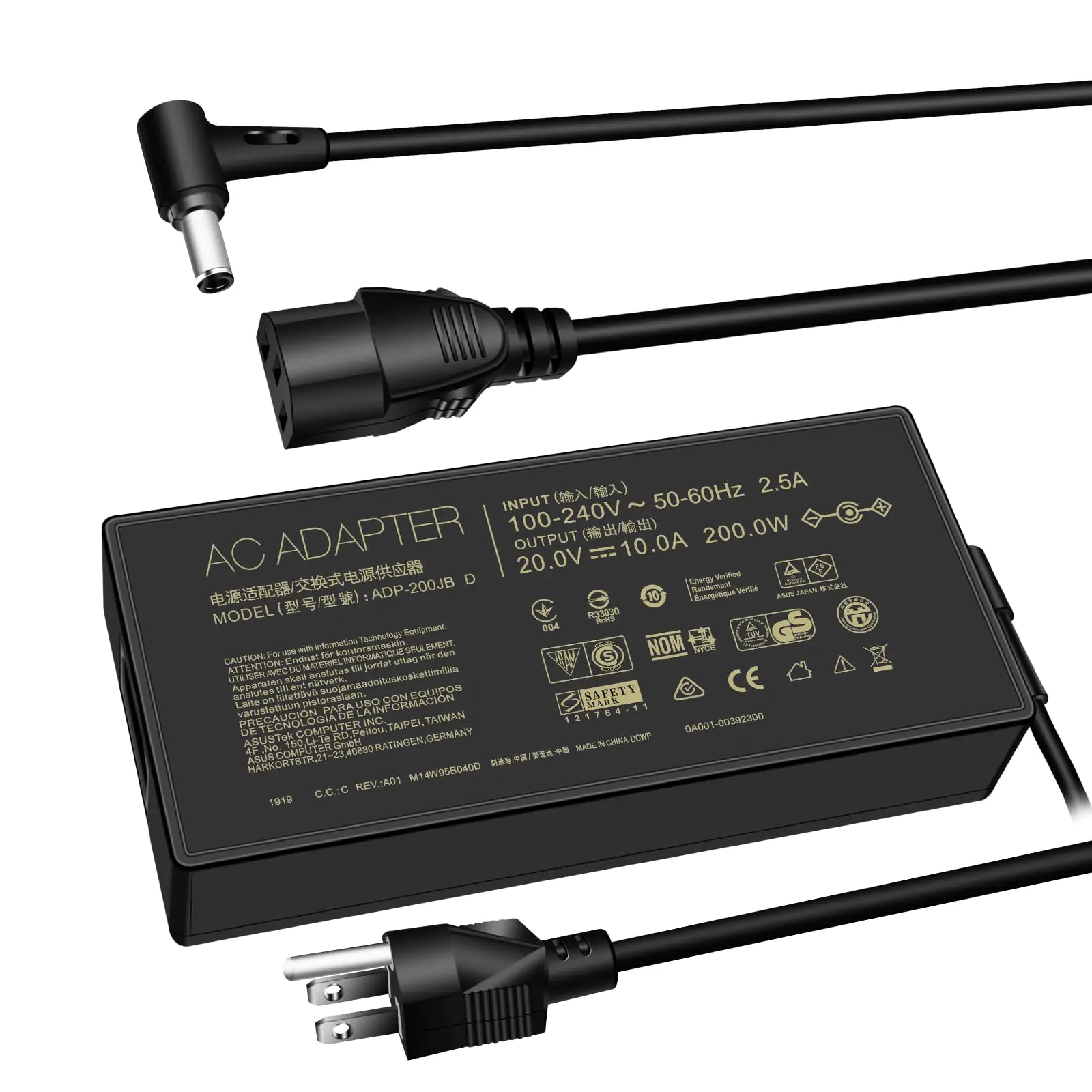 200W Zephyrus Charger ADP-200JB D for ASUS ROG Zephyrus G15 ROG Strix G15 G17 ASUS TUF A15 A17 F15 F17 Gaming Laptop Power AC Adapter Supply Cord