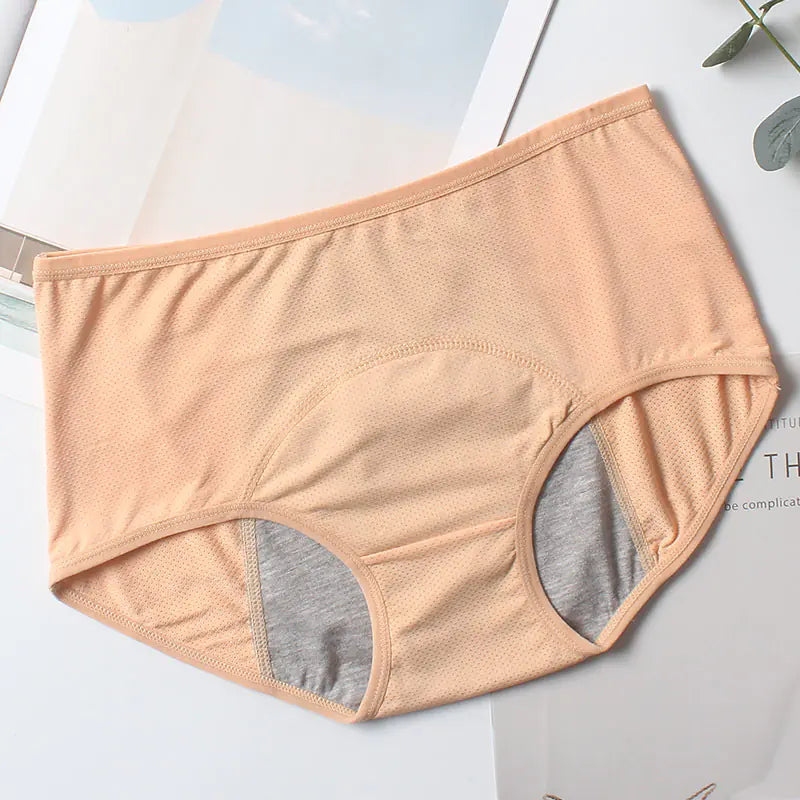 Plus Size Breathable High-Waist Period Panties for Women
