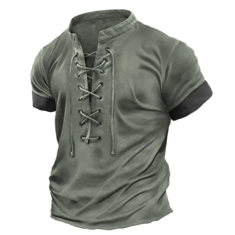 Men's Vintage Color-Block Short Sleeve T-Shirt