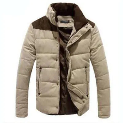 DIMUSI Men's Winter Jacket Padded Stand Collar Parka 4XL