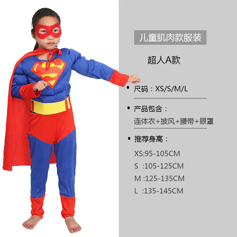 Cosplay Costume Set: Captain America, Hulk, Iron Man, Batman, Spider-Man, Flash