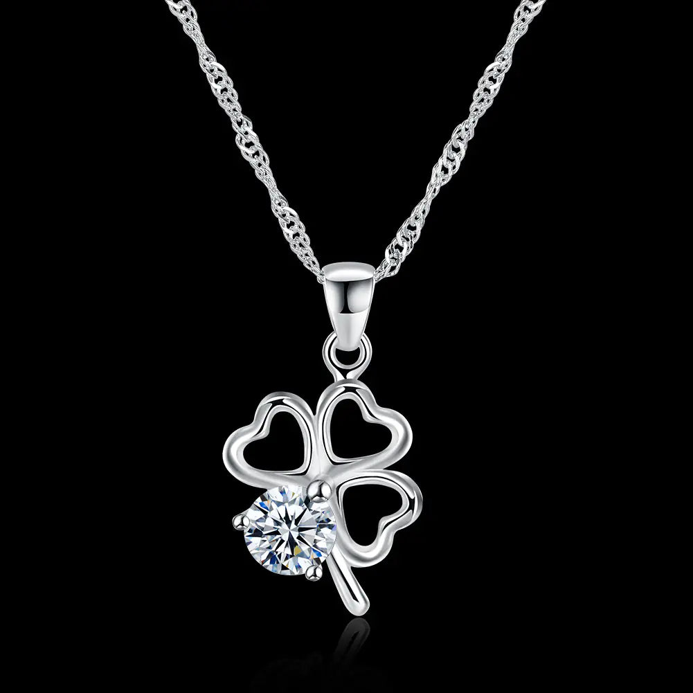 S925 Silver Clover Pendant Necklace with Quality Supply