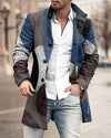 Men's Woolen Stand Collar Medium Long Casual Coat