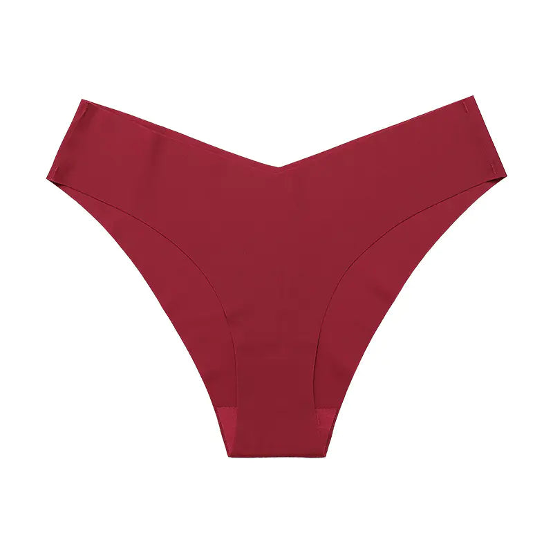 Plus Size Seamless Ice Silk Women's V-Waist Briefs