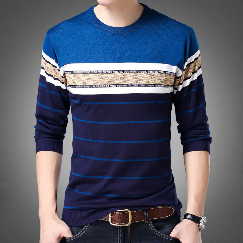 Men's Long Sleeve T-Shirt, Loose Knit Sweater Top