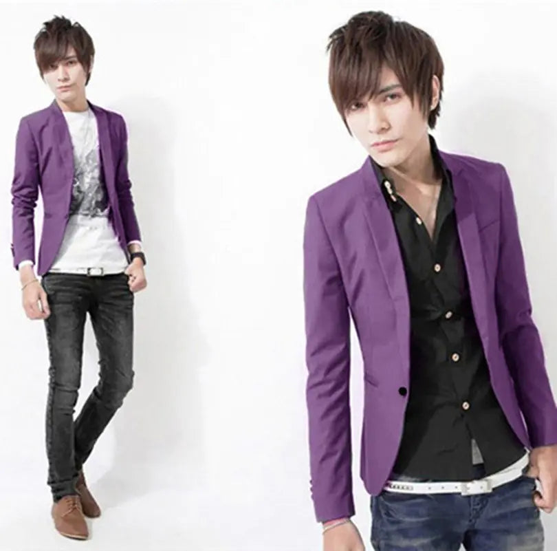 Men's Korean Slim Fit Blazer Casual Jacket