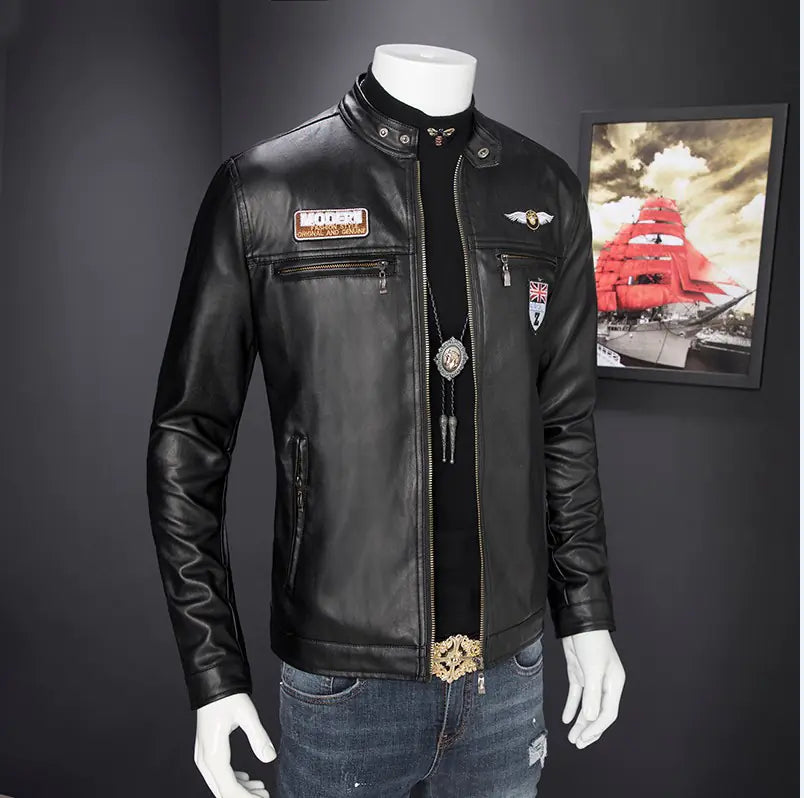 Men's Slim Fit Korean Style Leather Jacket
