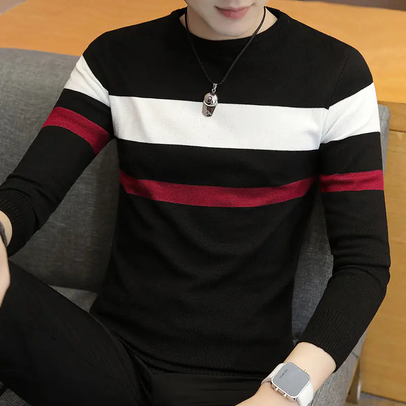 Men's Slim Fit Round Neck Knit Pullover Sweater