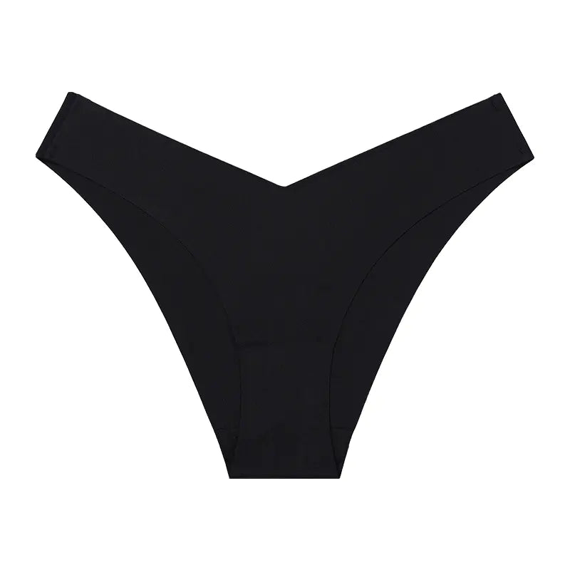 Plus Size Seamless Ice Silk Women's V-Waist Briefs