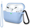 Lerobo Compatible with AirPods Pro 2nd/1st Generation Case Coverwith Keychain/LanyardSoft Silicone Skin Full Protective Case Compatible with Apple Airpod Pro Case 2022/2020/Airpod Pro 2 CaseLilac