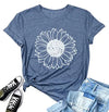 Womens Summer Tops Sunflower T Shirts for Women Cute Graphic Loose Tees Crew Neck Short Sleeve Casual Tops