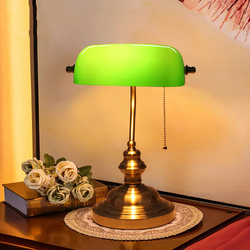 Vintage Bank Table Lamp, Decorative Table Lamp