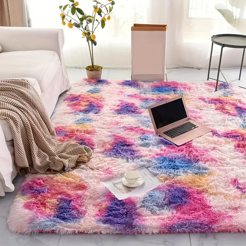 Colorful Fluffy Shaggy Rug for Living Room Comfort