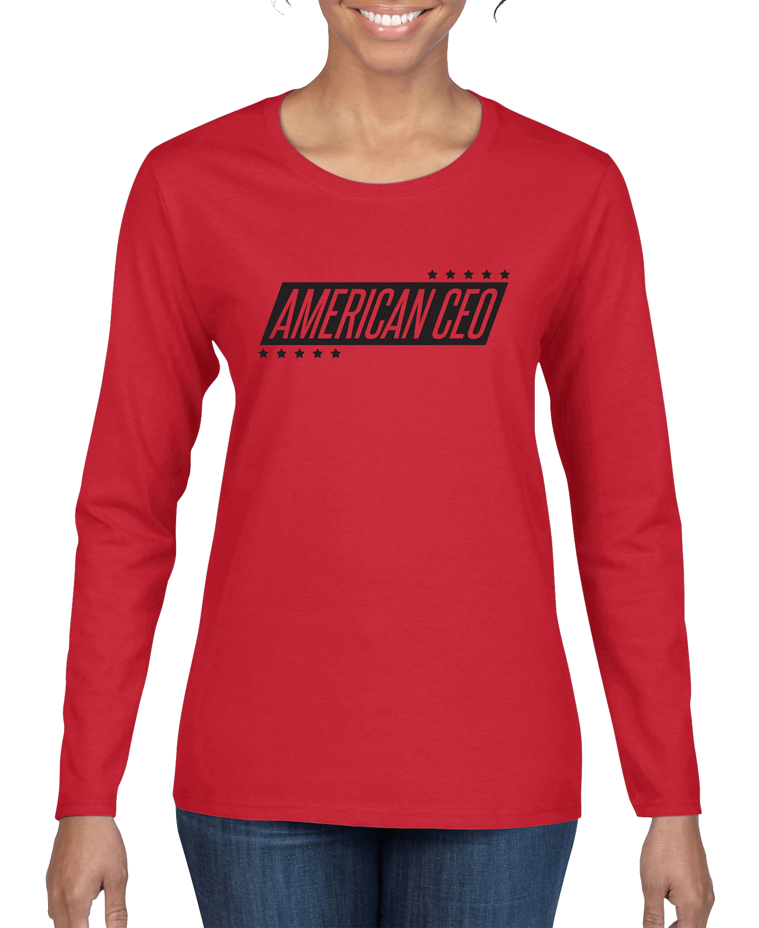 10 Stars American CEO Women's Long Sleeve Shirt