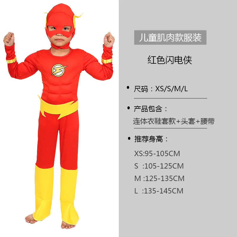Cosplay Costume Set: Captain America, Hulk, Iron Man, Batman, Spider-Man, Flash