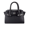 Michael Kors Carmen Medium Black Silver Leather Satchel