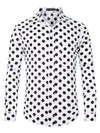 Lars Amadeus White Polka Dots Dress Shirt for Mens Button Down Long Sleeve Casual Business Shirts Medium White