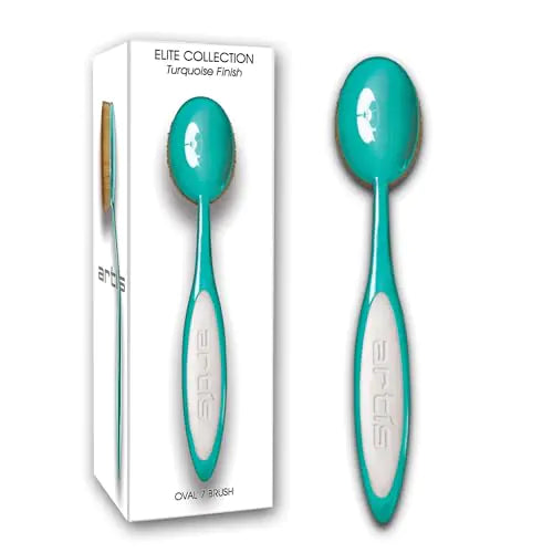 Artis Elite Oval 7 Brush | Oval Makeup Brush | Foundation Brush | Foundation Makeup Skincare | Use With Liquids Powders Creams | Airbrush Finish | Foundation Applicator | Blender Brush - Turquoise