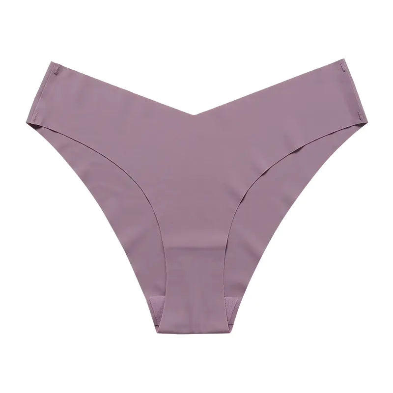 Plus Size Seamless Ice Silk Women's V-Waist Briefs