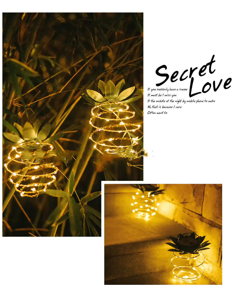 Solar Pineapple Shaped Outdoor Hanging Lantern