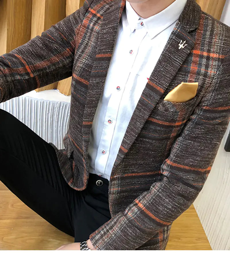 Men's Slim Fit Casual Blazer - Korean Style Jacket