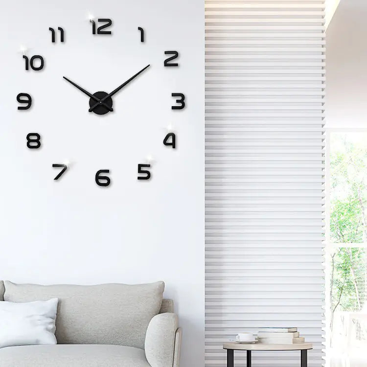 Creative Large DIY Acrylic Mirror Wall Clock (Nordic Style)