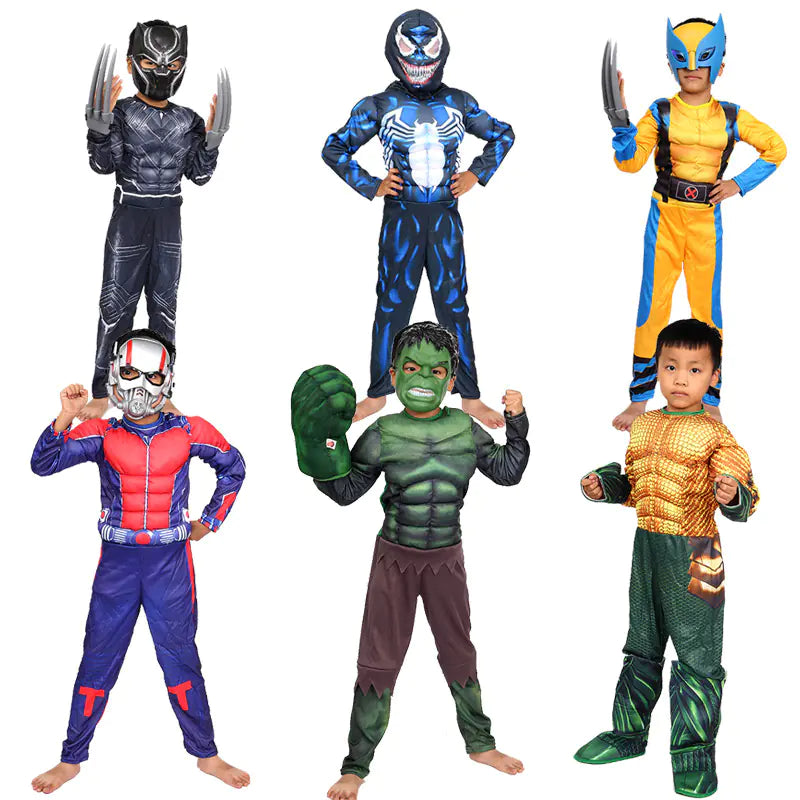 Cosplay Costume Set: Captain America, Hulk, Iron Man, Batman, Spider-Man, Flash
